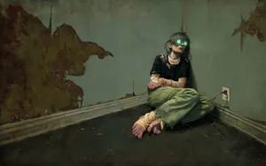 Boy In A Corner Alone Phone Wallpaper