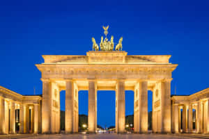 Brandenburg Gate Dark Blue Sky Wallpaper