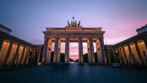 Brandenburg Gate Purple Blue Sky Wallpaper