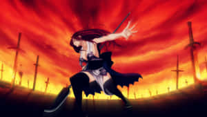 Brave Warrior Erza Scarlet Wallpaper
