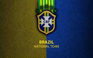 Brazil National Football Team Leather-textured Logo Wallpaper