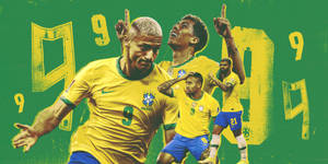 Brazil National Football Team Number 9 Players Wallpaper