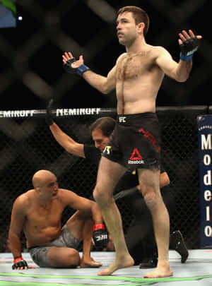 Brazilian Demian Maia Winning Moment Wallpaper