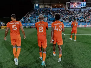 Brazilian Footballer Thiago Martins And New York City Fc Teammates Wallpaper