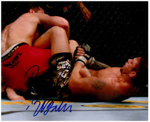 Brazilian Mma And Ufc Fighter Renato Sobral Signed Autograph Wallpaper