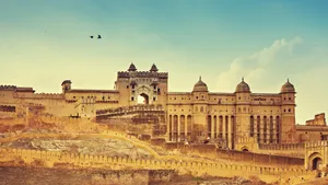 Breathtaking View Of Amer Fort Wallpaper