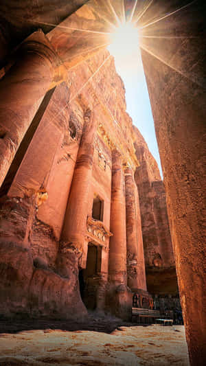 Breathtaking View Of The Ancient City, Petra Wallpaper