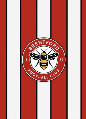 Brentford Fc Logo On Stripes Wallpaper