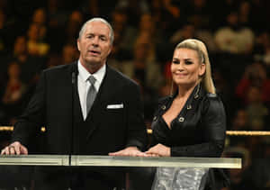 Bret Hart Natalya Neidhart Wwe Hall Of Fame Wallpaper
