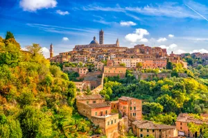 Brick Houses In Siena Italy Wallpaper
