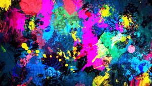 Bright And Bold Colorful Splashes Of Abstract Art Wallpaper