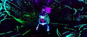 Bright Neon Kda Akali Punk Wallpaper