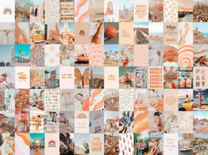 Bright, Vibrant Shades Of Orange And Peach Combine To Create An Aesthetic Wallpaper