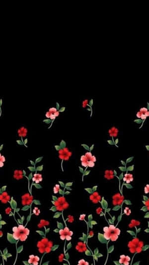 Brighten Up Any Room With A Black & Pink Floral Design Wallpaper
