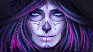 Brighten Up Your Walls With This Brightly Colored Skull Poster! Wallpaper