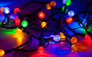 Bring Joy To The World - Colorful Christmas Lights Wallpaper