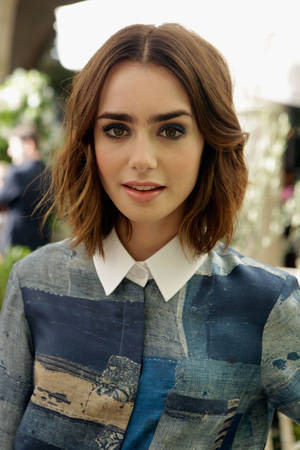 British-american Actress Lily Collins Wallpaper
