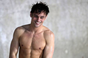 British Olympic Diver, Tom Daley In Action Wallpaper