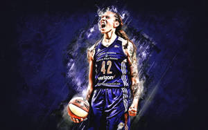 Brittney Griner, A Star Athlete Against A Violet Colored Court Wallpaper