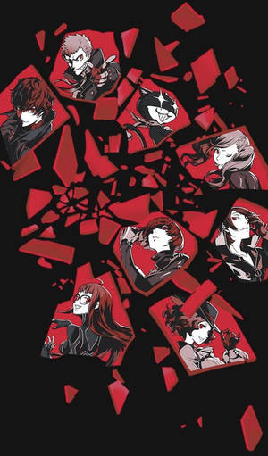 Broken Glass Persona 5 Phone Wallpaper