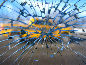 Broken Glass Window Overlooking Automobile Wallpaper