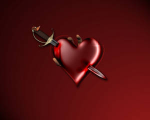 Broken Heart With Sword Wallpaper