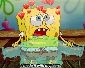 Broken Hearts And Spongebob Crying Wallpaper