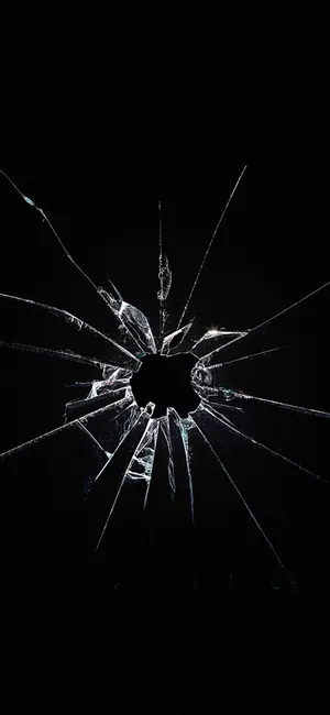 Broken Screen Glass Black Apple Iphone Wallpaper