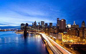 Brooklyn Bridge And New York Skyline Wallpaper