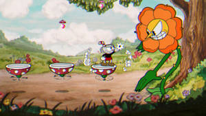 Brothers In Arms- Cuphead And Cagney Carnation Face Off! Wallpaper