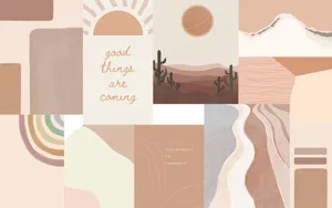 Brown Aesthetic Collage Desktop Wallpaper Wallpaper