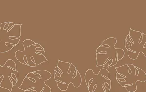 Brown Aesthetic Monstera Leaves Laptop Wallpaper