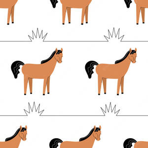 Brown Baby Foal Vector Art Wallpaper