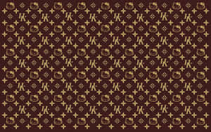 Brown Gold Hello Kitty Monogram Desktop Wallpaper