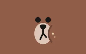 Brown Minimalist Bear Wallpaper