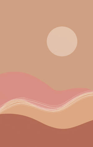 Brown Pink Desert Sun Wallpaper