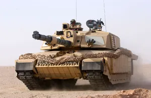 Brown Smoking Military Tank Wallpaper