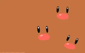 Brown Wallpaper Of Three-faced Diglett Wallpaper
