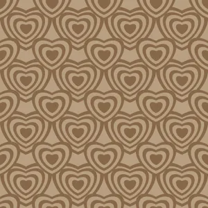 Brown Wildflower Heart Pattern Wallpaper