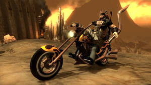 Brutal Legend Eddie Riding Fire Baron Wallpaper