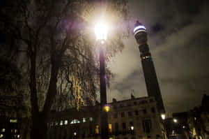 Bt Tower At Night Desktop Wallpaper