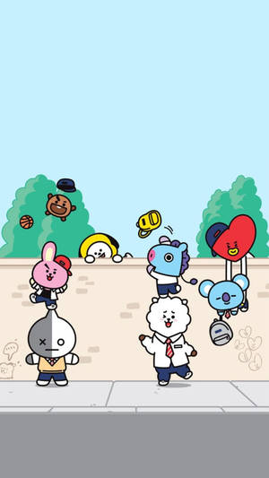 Bt21 Climbing The Wall Wallpaper