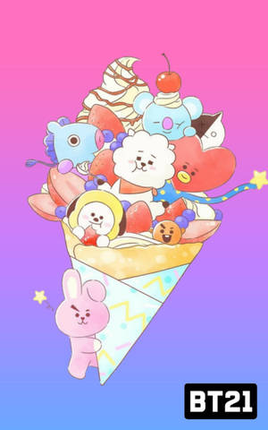 Bts Bt21 Cone Art Wallpaper