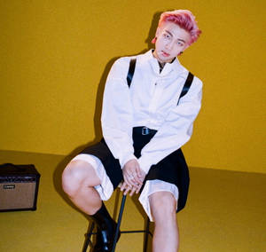 Bts Butter Namjoon Sitting On Stool Wallpaper