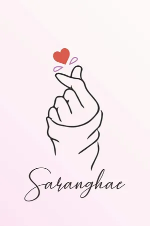 Bts Finger Heart Pink Kpop Saranghae Wallpaper