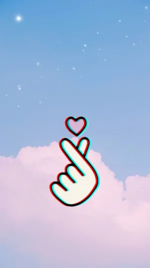 Bts Finger Heart Sky Wallpaper