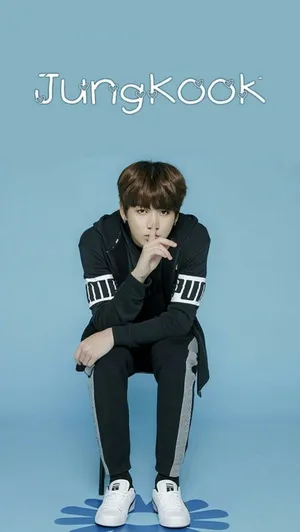 Bts Jk Light Blue Background Wallpaper