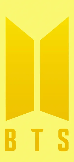 Bts Logo In Yellow Wallpaper
