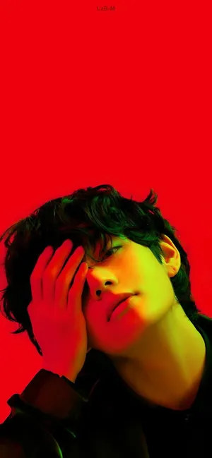 Bts Tae Hyung Red Background Wallpaper
