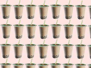 Bubble Tea Simple Pattern Wallpaper